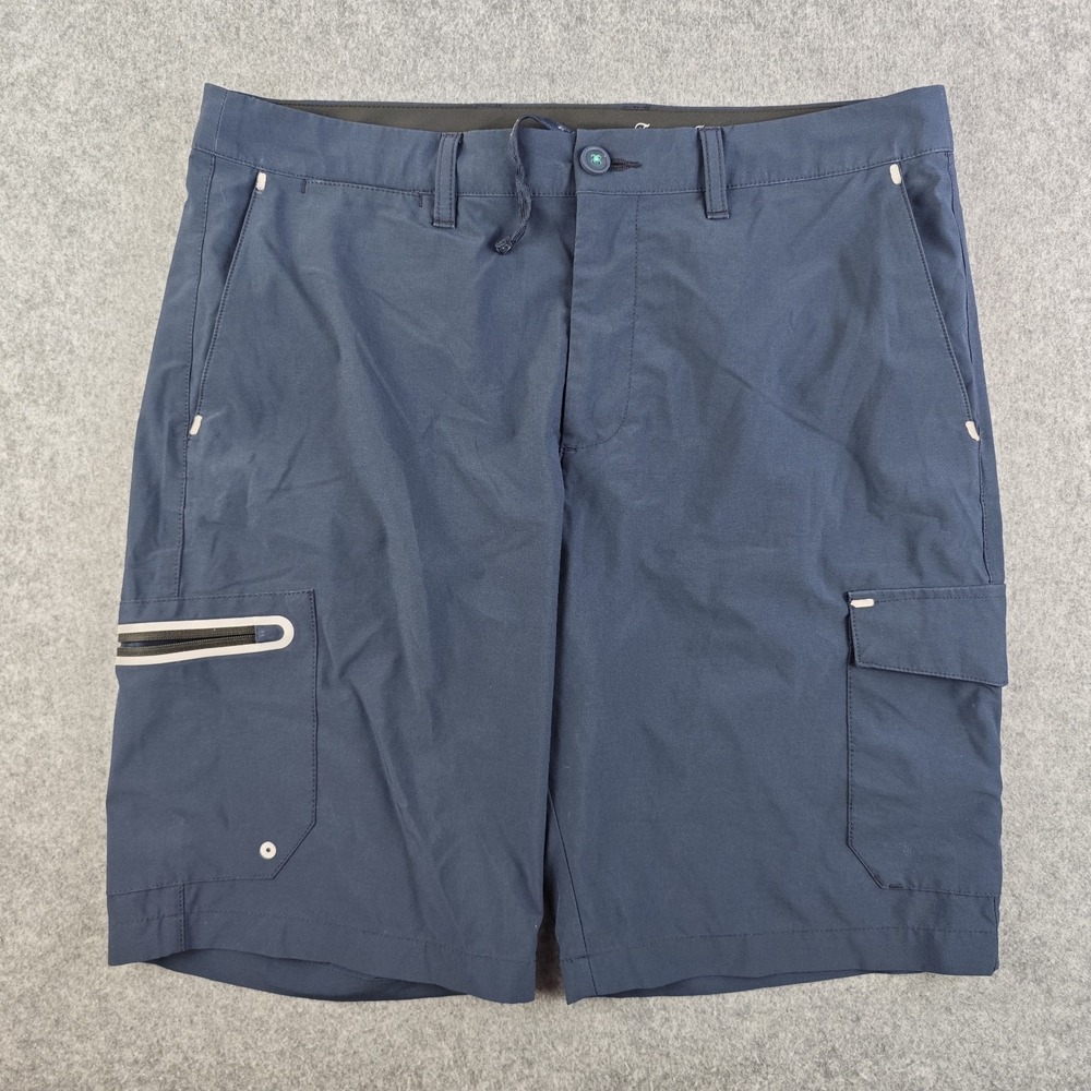 Tommy Bahama Island Zone Shorts Mens 33 Blue Lined Cargo Pockets Stretch Hybrid